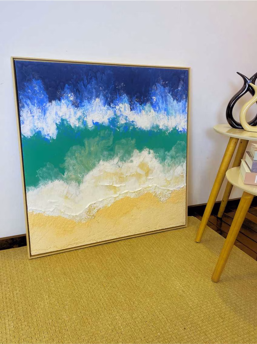 Quadro de Luxo Maré Azul Movimento do Oceano