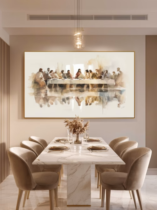 Quadro De Luxo Santa Ceia Minimalista | A Última Ceia Contemporânea